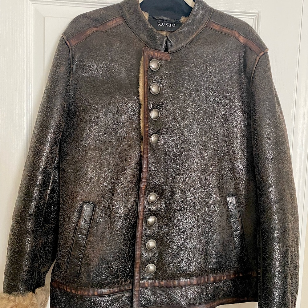 Rare Collectors Limited Edition Gucci Lamb Leather Jacket🤎